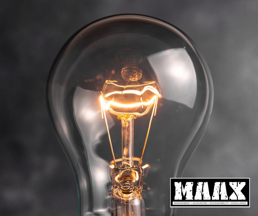 Glowing light bulb representing a new way to think about business