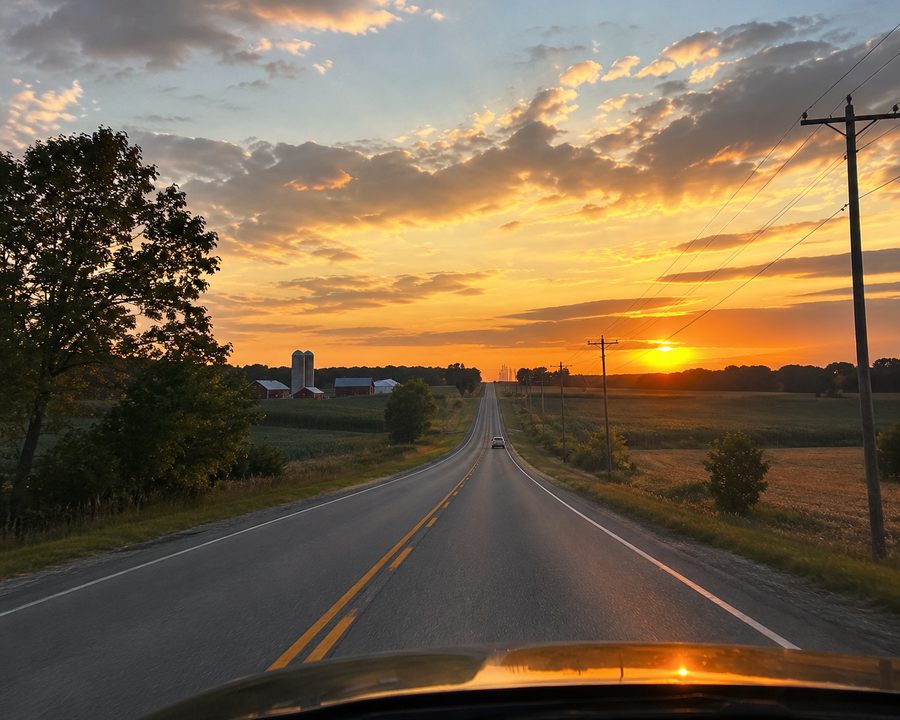 Open road at sunrise representing a business recovery